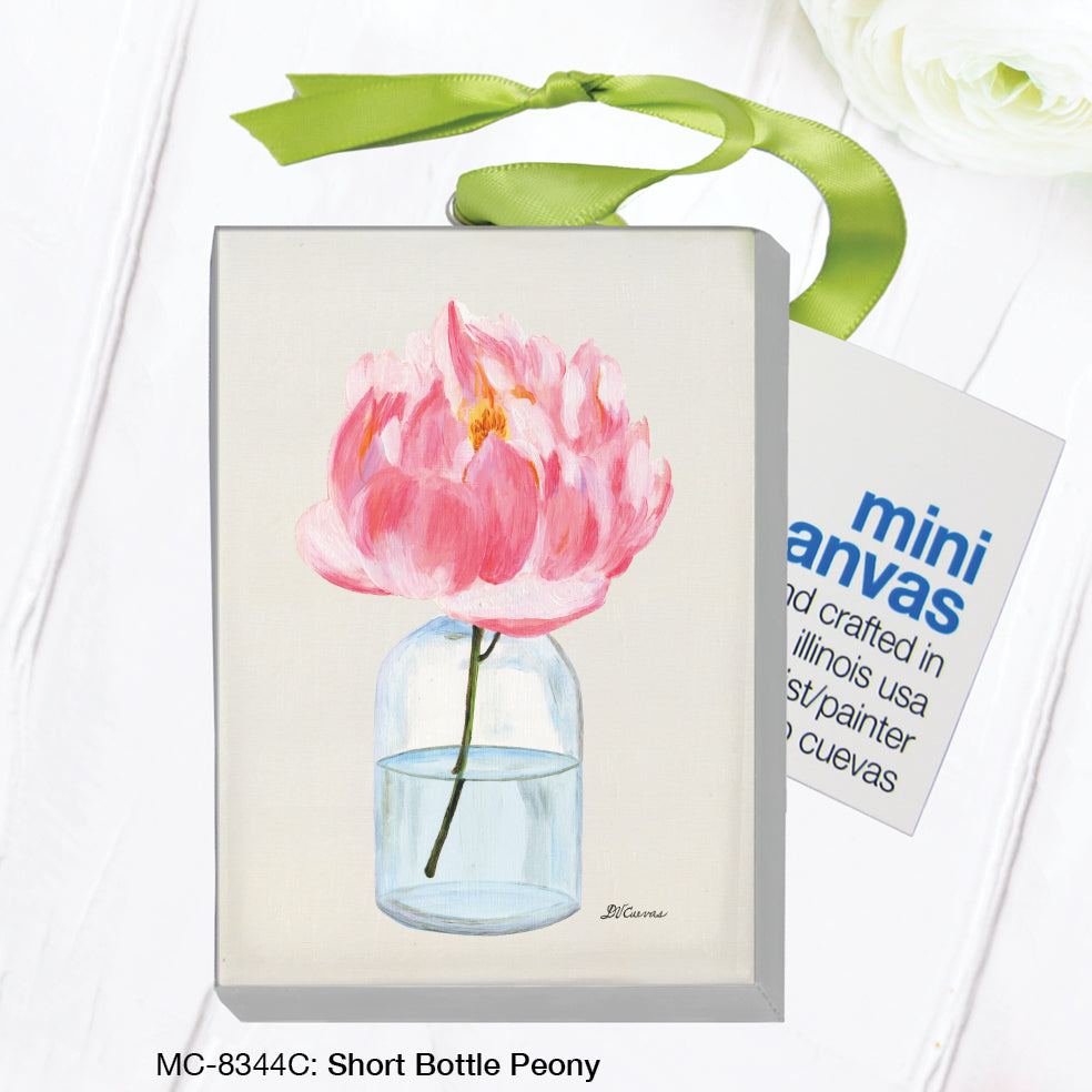Short Bottle Peony, Mini Canvas (MC-8344C)